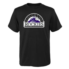 Colorado Rockies Youth Logo Primary Team T-Shirt - Black - MLB Sale