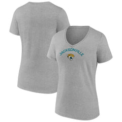 Jacksonville Jaguars Women's Team Arc V-Neck T-Shirt Heather Gray