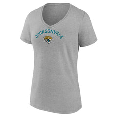 Jacksonville Jaguars Women's Team Arc V-Neck T-Shirt Heather Gray
