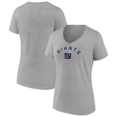 New York Giants Women's Team Arc V-Neck T-Shirt Heather Gray