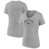 Seattle Seahawks Women's Team Arc V-Neck T-Shirt Heather Gray
