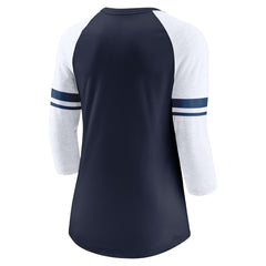 Nike Tennessee Titans Women's Fashion 3/4-Sleeve Lightweight Raglan Fashion T-Shirt Navy