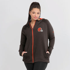 Nike Cleveland Browns Women's Asymmetrical Raglan Full-Zip Hoodie Brown