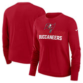 Nike Tampa Bay Buccaneers Women's Modest Crop Performance Long Sleeve T-Shirt Red