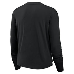 Nike Las Vegas Raiders Women's Modest Crop Performance Long Sleeve T-Shirt Black