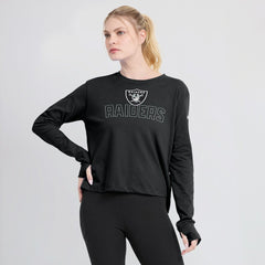 Nike Las Vegas Raiders Women's Modest Crop Performance Long Sleeve T-Shirt Black