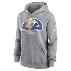 Nike Los Angeles Rams Women's Team Logo Club Fleece Pullover Hoodie Heather Gray