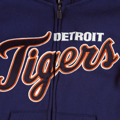 Detroit Tigers Youth Wordmark Full-Zip Fleece Hoodie - Navy - MLB on Sale