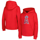 Los Angeles Angels Youth Team Primary Logo Pullover Hoodie - Red - MLB on Sale