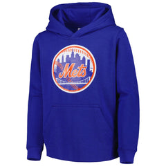 New York Mets Youth Team Primary Logo Pullover Hoodie - Royal - MLB Sale