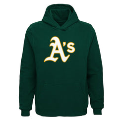 Athletics Youth Team Primary Logo Pullover Hoodie - Green - MLB Online
