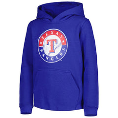 Texas Rangers Youth Team Primary Logo Pullover Hoodie - Royal - MLB Discount