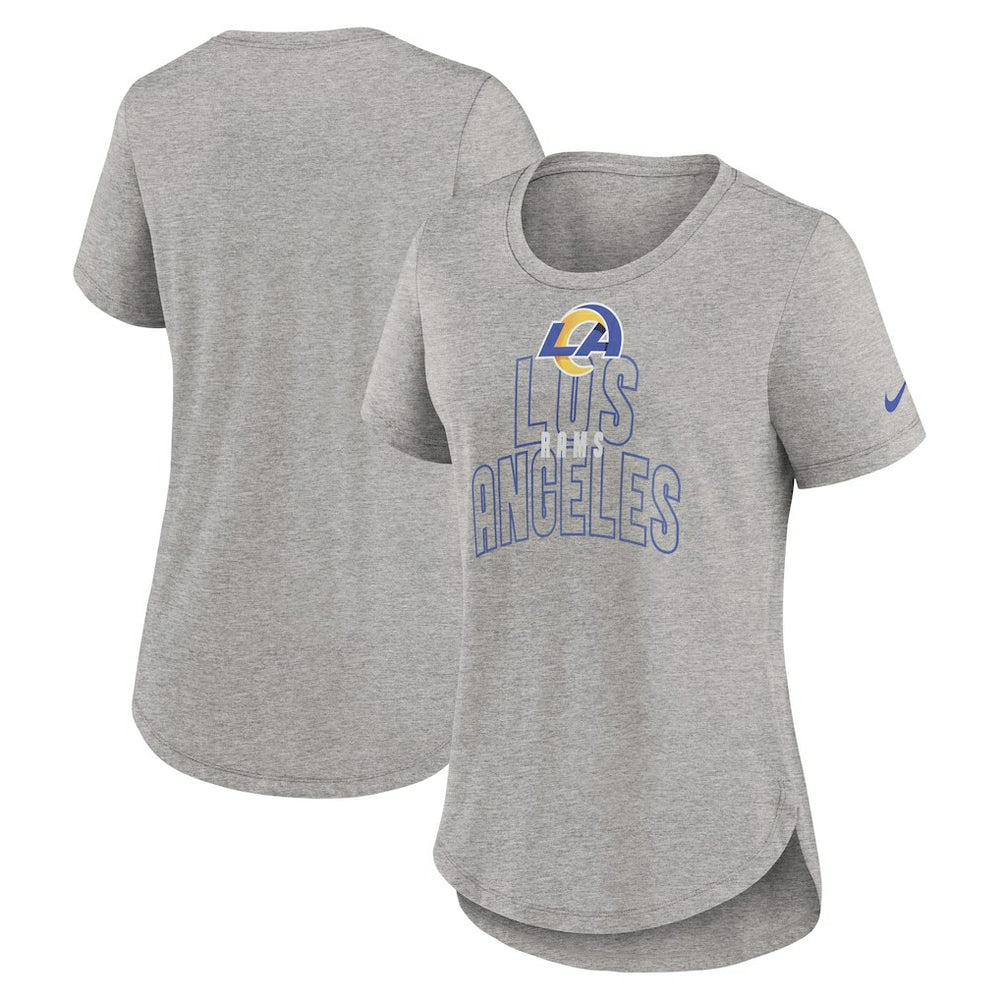 Nike Los Angeles Rams Women's Fashion Tri-Blend T-Shirt Heather Gray