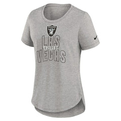 Nike Las Vegas Raiders Women's Fashion Tri-Blend T-Shirt Heather Gray