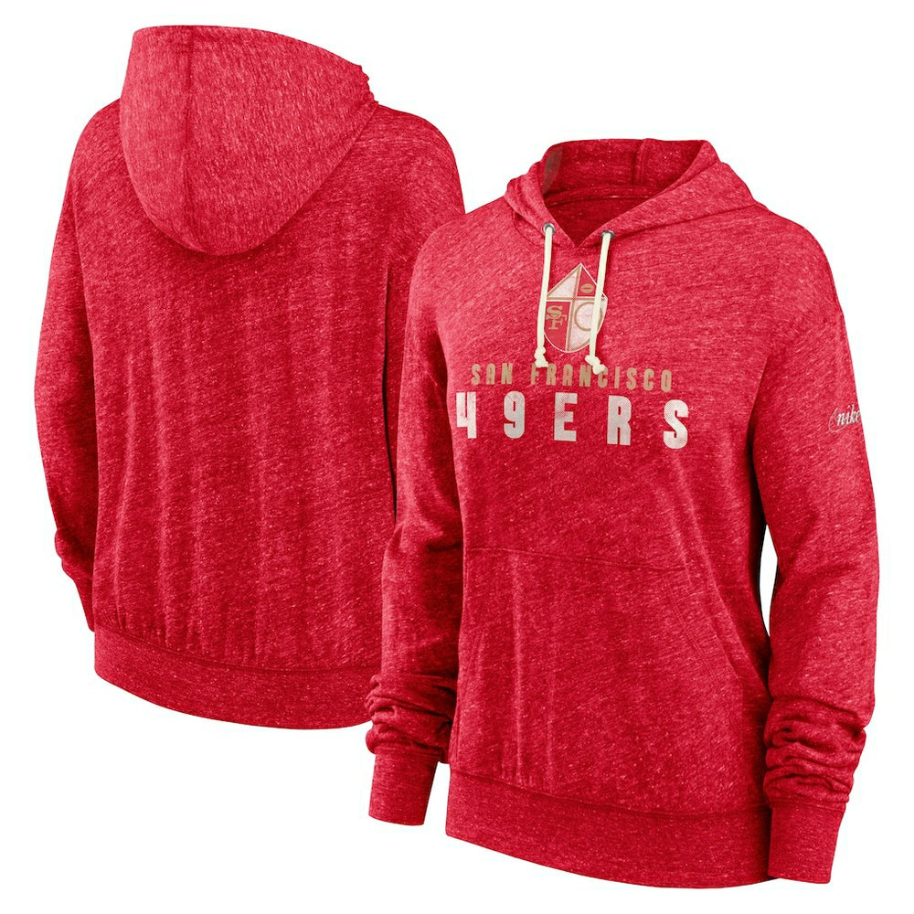 Nike San Francisco 49ers Women's Rewind Gym Vintage Lightweight Pullover Hoodie Scarlet