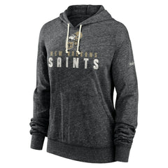 Nike New Orleans Saints Women's Rewind Gym Vintage Lightweight Pullover Hoodie Black