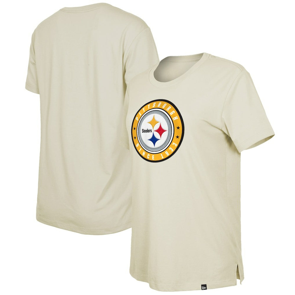 Pittsburgh Steelers New Era Women's 2023 NFL Draft T-Shirt Cream