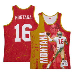 Mitchell & Ness Joe Montana San Francisco 49ers 1989 Player Burst Tank Top Scarlet