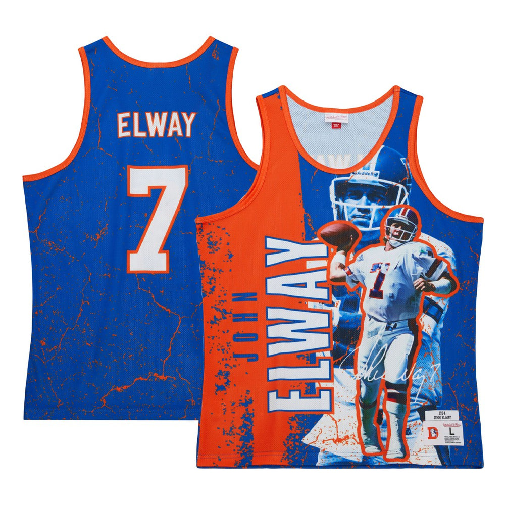Mitchell & Ness John Elway Denver Broncos 1994 Player Burst Tank Top Royal