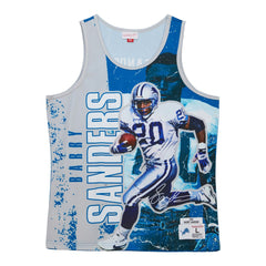Mitchell & Ness Barry Sanders Detroit Lions 1991 Player Burst Tank Top Blue