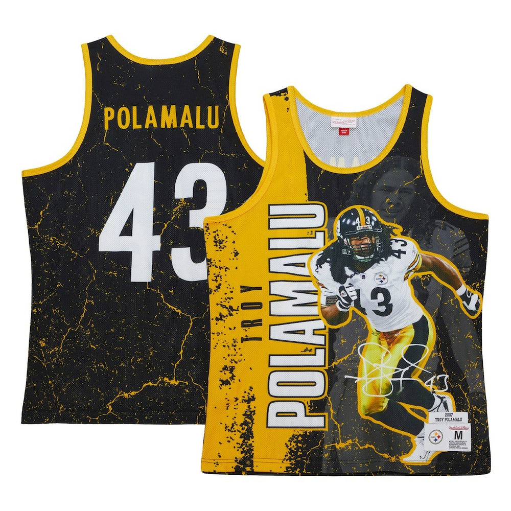 Mitchell & Ness Troy Polamalu Pittsburgh Steelers 2007 Player Burst Tank Top Black
