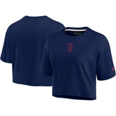 Boston Red Sox Fanatics Women's Elements Super Soft Boxy Cropped T-Shirt - Navy - Fanatics Online