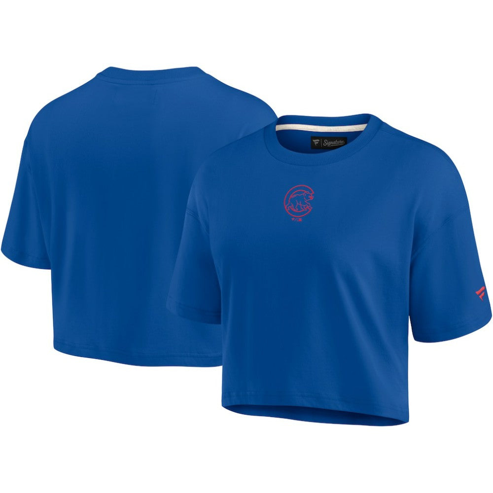 Chicago Cubs Fanatics Women's Elements Super Soft Boxy Cropped T-Shirt - Royal - Fanatics Online