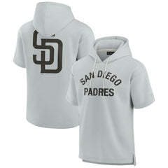 San Diego Padres Fanatics Unisex Elements Super Soft Fleece Short Sleeve Pullover Hoodie - Gray - Fanatics Sale