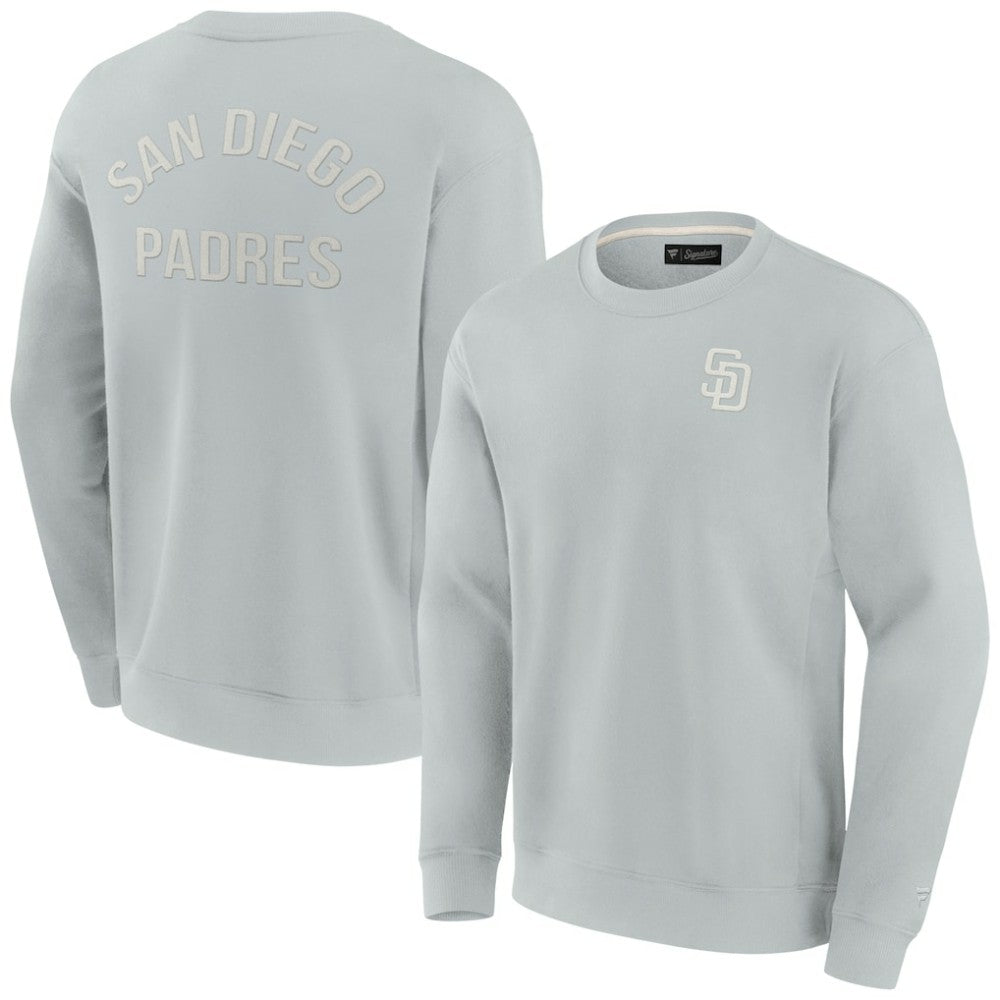 San Diego Padres Fanatics Unisex Super Soft Pullover Crew Sweatshirt - Gray - Fanatics Online