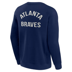 Atlanta Braves Fanatics Unisex Super Soft Pullover Crew Sweatshirt - Navy - Fanatics Online