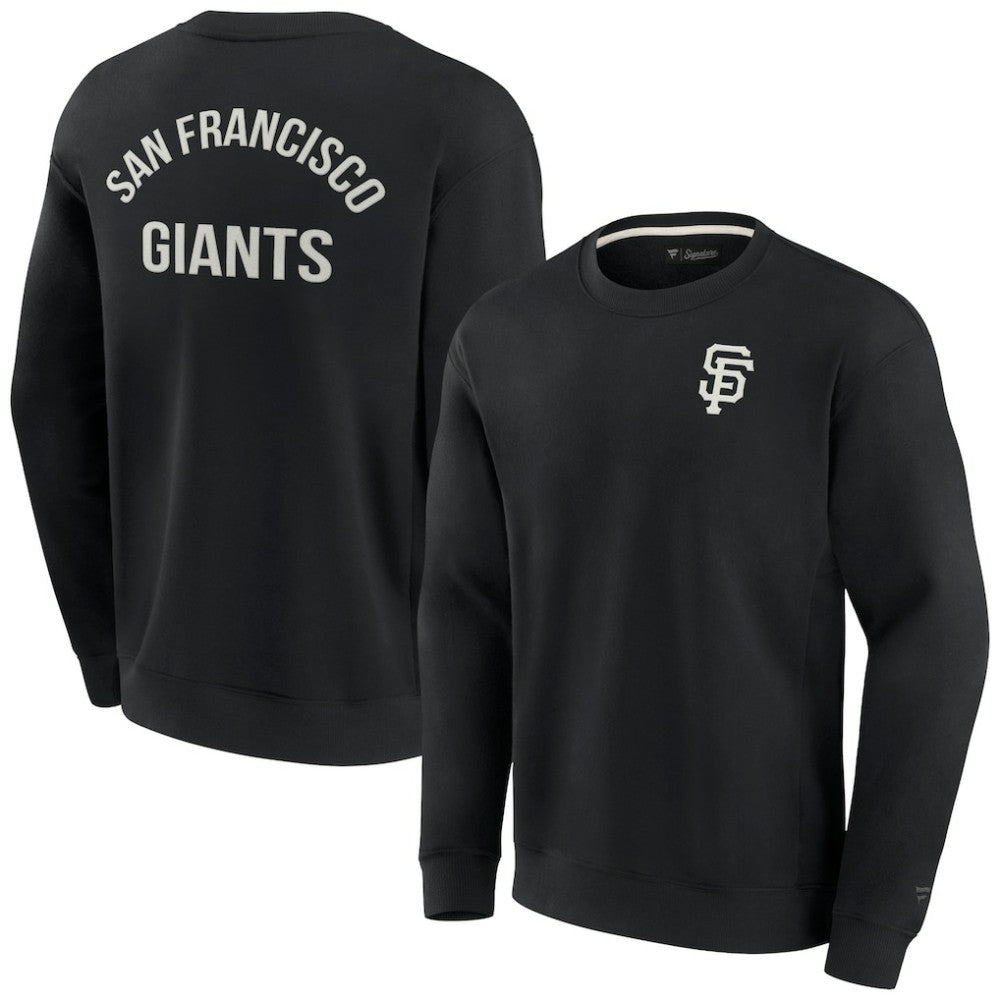 San Francisco Giants Fanatics Unisex Super Soft Pullover Crew Sweatshirt - Black - Fanatics Discount