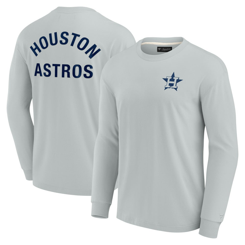 Houston Astros Fanatics Unisex Elements Super Soft Long Sleeve T-Shirt - Gray - Fanatics Sale
