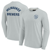 Milwaukee Brewers Fanatics Unisex Elements Super Soft Long Sleeve T-Shirt - Gray - Fanatics Sale