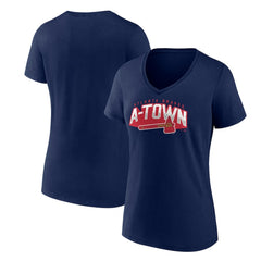 Atlanta Braves Women's Paint the Black V-Neck T-Shirt - Navy - MLB Online