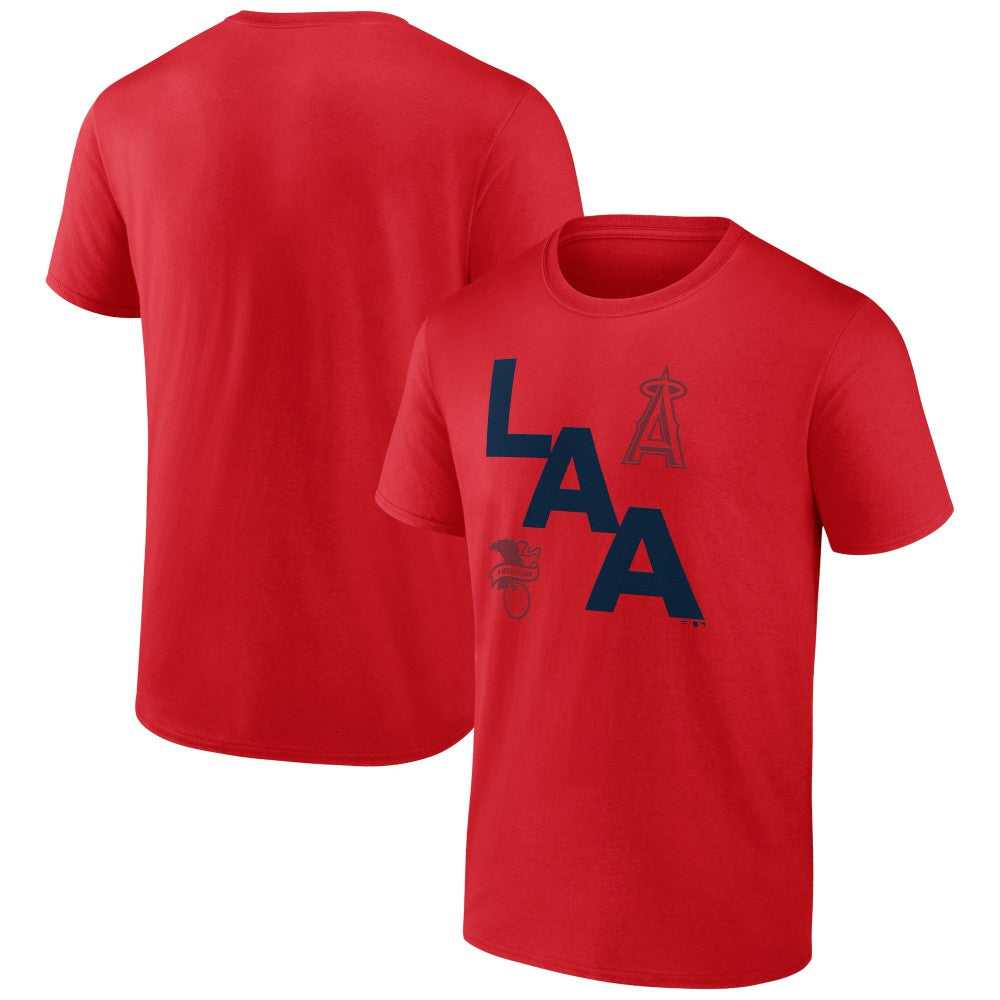 Los Angeles Angels Record Shattered T-Shirt - Red - MLB Discount
