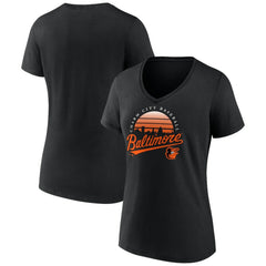 Baltimore Orioles Women's One Champion V-Neck T-Shirt - Black - MLB Discount