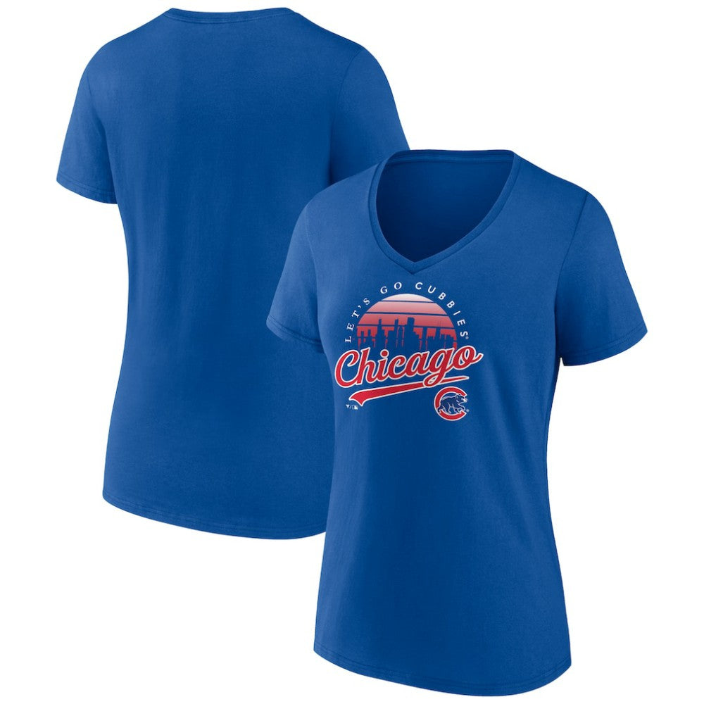Chicago Cubs Women's One Champion V-Neck T-Shirt - Royal - MLB Lifestyle