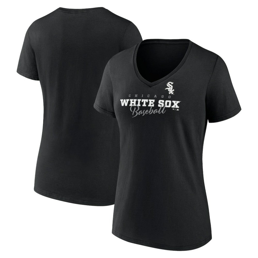 Chicago White Sox Women's Back In Business V-Neck T-Shirt - Black - MLB Sale