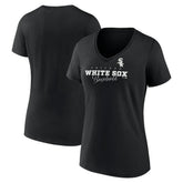 Chicago White Sox Women's Back In Business V-Neck T-Shirt - Black - MLB Sale