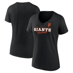 San Francisco Giants Women's Back In Business V-Neck T-Shirt - Black - MLB Online