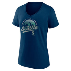 Seattle Mariners Women's One Champion V-Neck T-Shirt - Navy - MLB Lifestyle