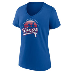 Texas Rangers Women's One Champion V-Neck T-Shirt - Royal - MLB Discount