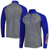 New York Mets Levelwear Vandal Raglan Quarter-Zip Top - Heather Gray - MLB Discount