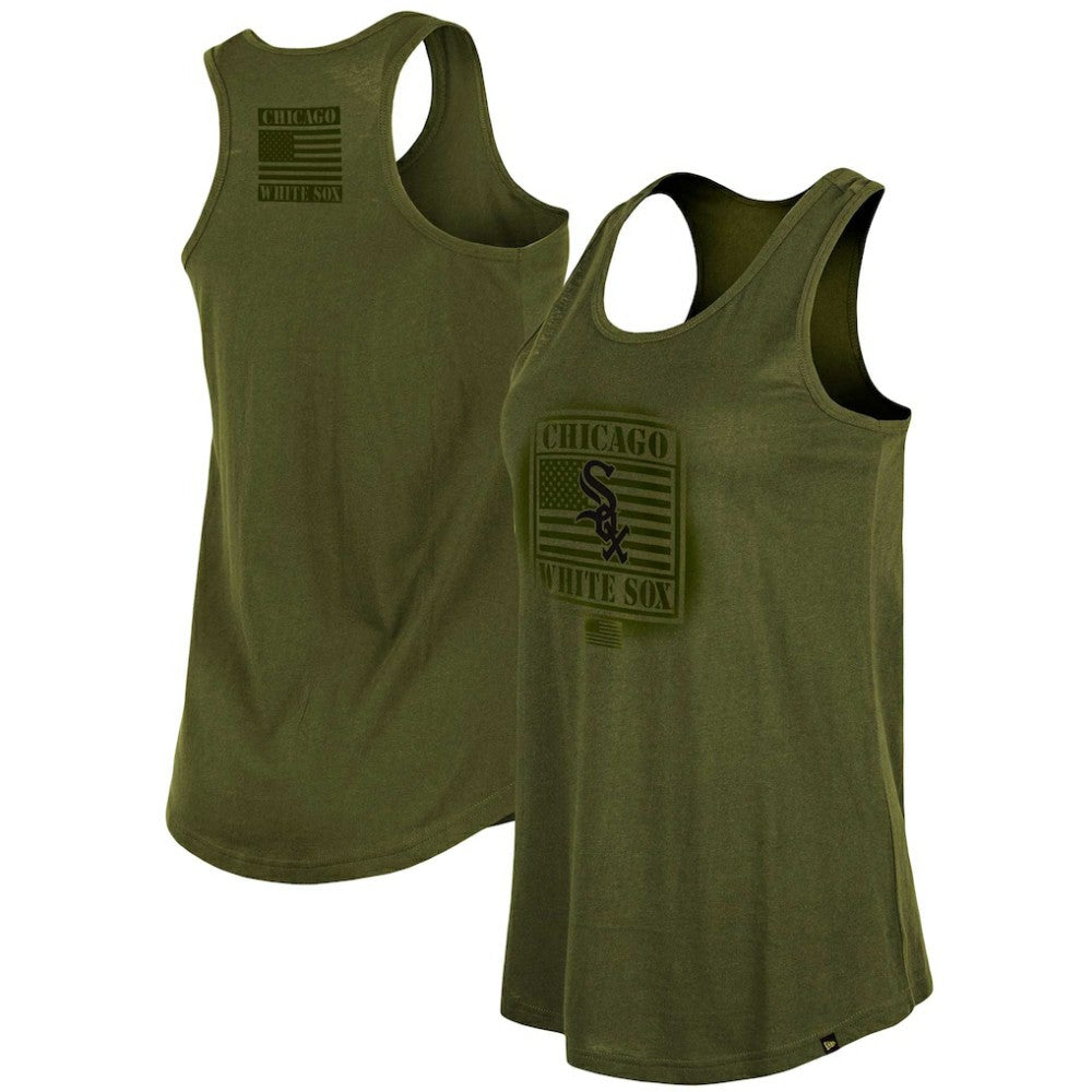 Chicago White Sox New Era Women's 2023 Armed Forces Day Racerback Tank Top - Olive - New Era Lifestyle