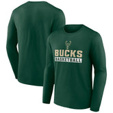 Milwaukee Bucks Let's Go Long Sleeve T-Shirt Green