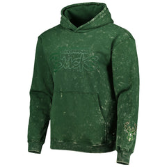 Milwaukee Bucks The Wild Collective Unisex Tonal Acid Wash Pullover Hoodie Hunter Green
