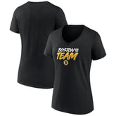 Boston Bruins Women's Active Edge V-Neck T-Shirt - Black - NHL 5060055