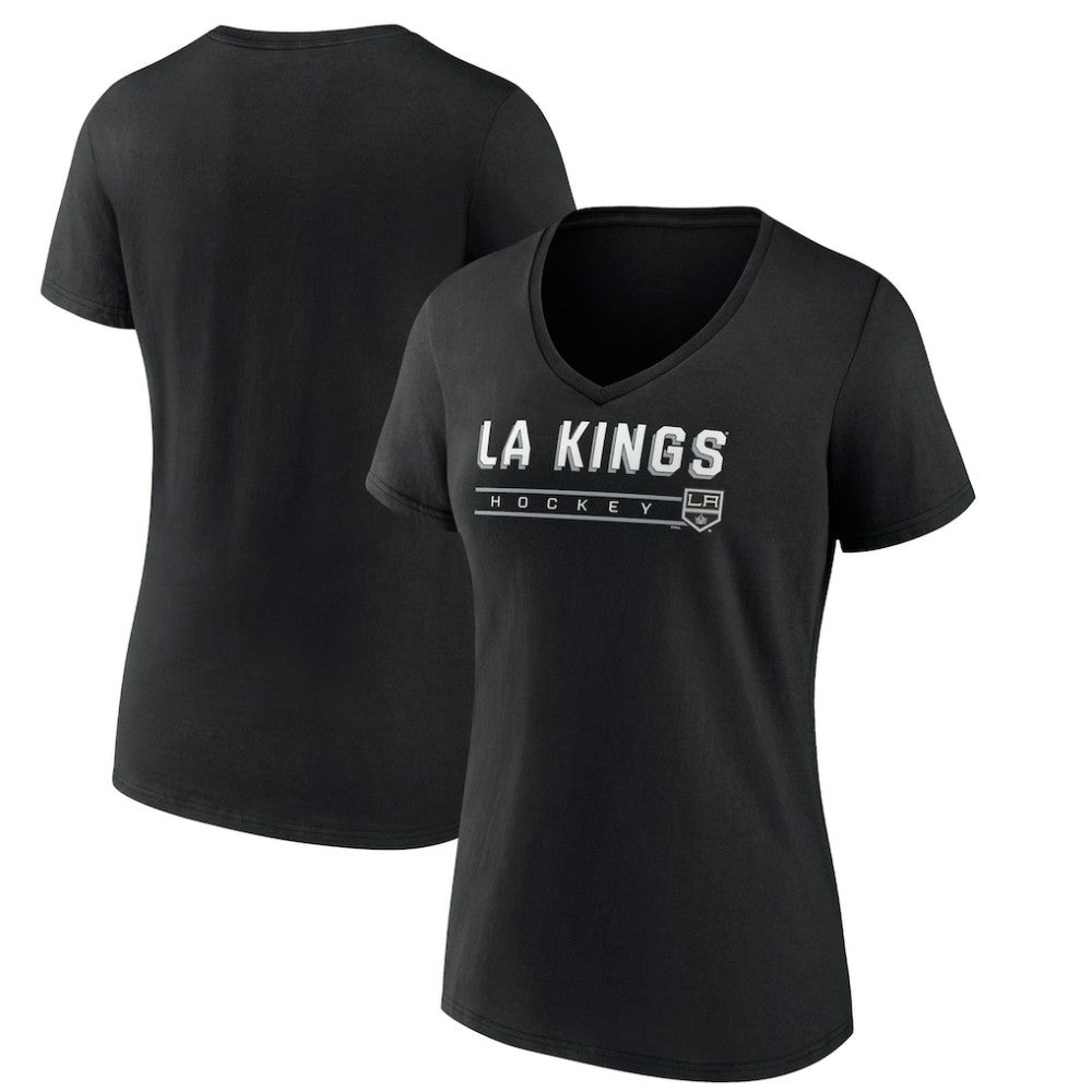 Los Angeles Kings Women's Primary Play V-Neck T-Shirt - Black - NHL 5060086