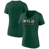 Minnesota Wild Women's Primary Play V-Neck T-Shirt - Green - NHL 5060088