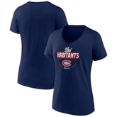 Montreal Canadiens Women's Active Edge V-Neck T-Shirt - Navy - NHL 5060090